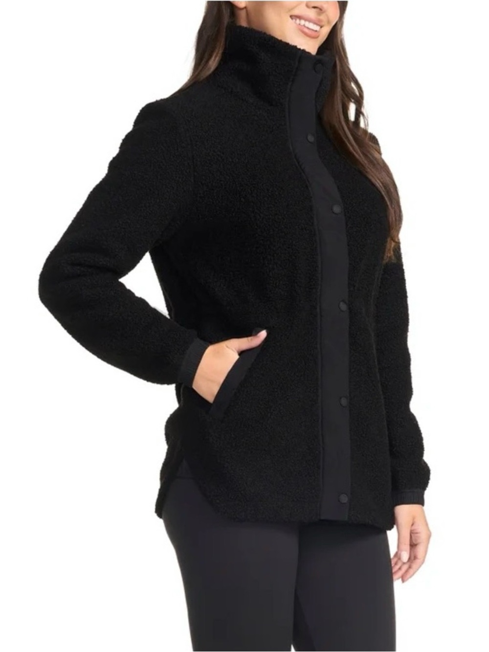 Lole Black Sherpa Puffer Jacket